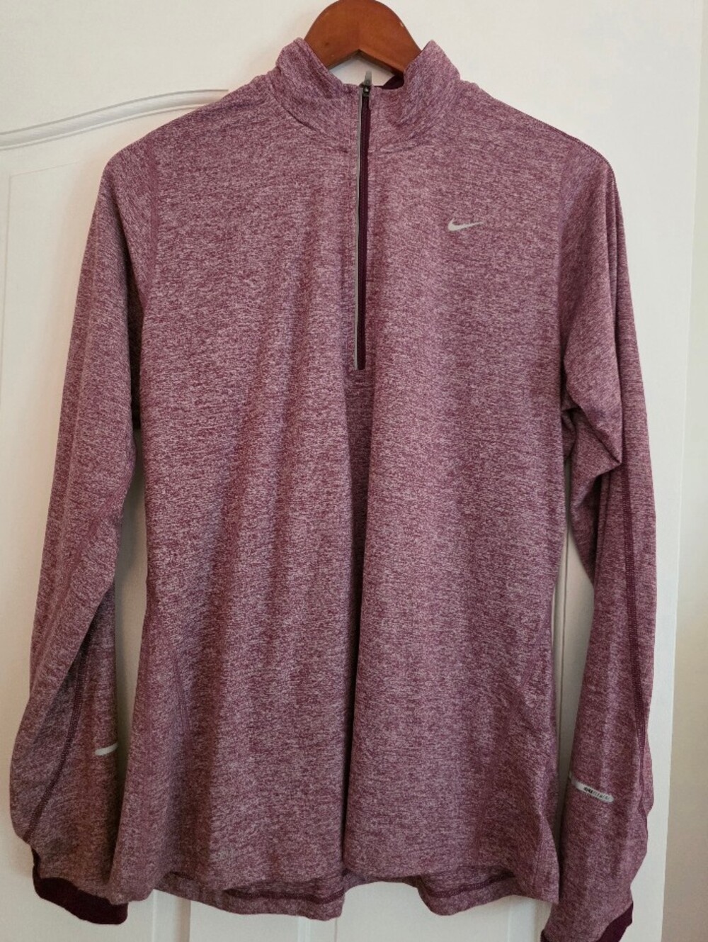 Nike Women's Dri-Fit Element Half Zip Running Shirt Pink Sz L